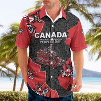 Canada National Indigenous Peoples Day Hawaiian Shirt Red Map Haida Totem Patterns
