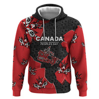 Canada National Indigenous Peoples Day Hoodie Red Map Haida Totem Patterns