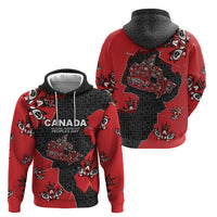 Canada National Indigenous Peoples Day Hoodie Red Map Haida Totem Patterns