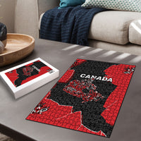 Canada National Indigenous Peoples Day Puzzle Red Map Haida Totem Patterns