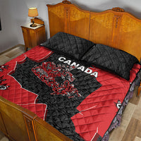 Canada National Indigenous Peoples Day Quilt Bed Set Red Map Haida Totem Patterns