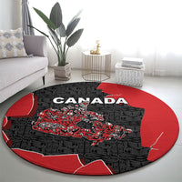Canada National Indigenous Peoples Day Round Carpet Red Map Haida Totem Patterns
