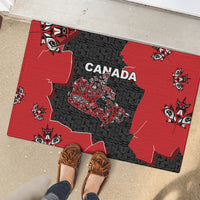 Canada National Indigenous Peoples Day Rubber Doormat Red Map Haida Totem Patterns