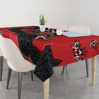 Canada National Indigenous Peoples Day Tablecloth Red Map Haida Totem Patterns