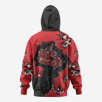 Canada National Indigenous Peoples Day Zip Hoodie Red Map Haida Totem Patterns