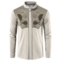 Western Gothic Yoke Button Sweatshirt Bat And Stars - Wonder Print Shop