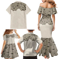 Western Gothic Yoke Family Matching Mermaid Dress and Hawaiian Shirt Bat And Stars - Wonder Print Shop