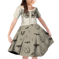 Western Gothic Yoke Family Matching Off Shoulder Short Dress and Hawaiian Shirt Bat And Stars - Wonder Print Shop