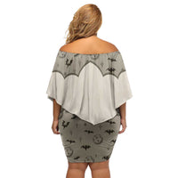Western Gothic Yoke Family Matching Off Shoulder Short Dress and Hawaiian Shirt Bat And Stars - Wonder Print Shop