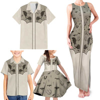 Western Gothic Yoke Family Matching Tank Maxi Dress and Hawaiian Shirt Bat And Stars - Wonder Print Shop