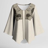 Western Gothic Yoke Kimono Sleeve Blouse Bat And Stars - Wonder Print Shop