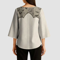 Western Gothic Yoke Kimono Sleeve Blouse Bat And Stars - Wonder Print Shop