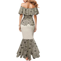 Western Gothic Yoke Mermaid Dress Bat And Stars - Wonder Print Shop