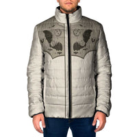 Western Gothic Yoke Padded Jacket Bat And Stars - Wonder Print Shop