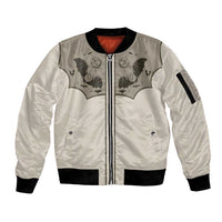 Western Gothic Yoke Sleeve Zip Bomber Jacket Bat And Stars - Wonder Print Shop