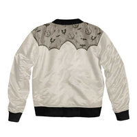 Western Gothic Yoke Sleeve Zip Bomber Jacket Bat And Stars - Wonder Print Shop