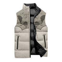 Western Gothic Yoke Sleeveless Puffer Jacket Bat And Stars - Wonder Print Shop