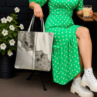 Western Gothic Yoke Tote Bag Bat And Stars - Wonder Print Shop