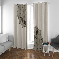 Western Gothic Yoke Window Curtain Bat And Stars - Wonder Print Shop