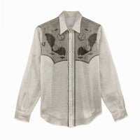 Western Gothic Yoke Women Casual Shirt Bat And Stars - Wonder Print Shop