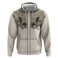 Western Gothic Yoke Zip Hoodie Bat And Stars - Wonder Print Shop