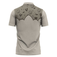 Western Gothic Yoke Zipper Polo Shirt Bat And Stars - Wonder Print Shop