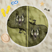 Western Gothic Yoke Beach Blanket Retro Butterfly With Daisy Garden - Wonder Print Shop