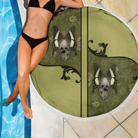 Western Gothic Yoke Beach Blanket Retro Butterfly With Daisy Garden - Wonder Print Shop