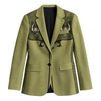 Western Gothic Yoke Blazer Retro Butterfly With Daisy Garden - Wonder Print Shop