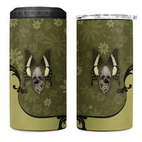Western Gothic Yoke 4 in 1 Can Cooler Tumbler Retro Butterfly With Daisy Garden - Wonder Print Shop