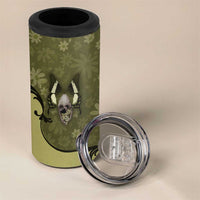 Western Gothic Yoke 4 in 1 Can Cooler Tumbler Retro Butterfly With Daisy Garden - Wonder Print Shop