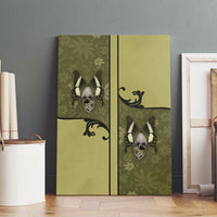 Western Gothic Yoke Canvas Wall Art Retro Butterfly With Daisy Garden - Wonder Print Shop