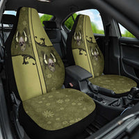 Western Gothic Yoke Car Seat Cover Retro Butterfly With Daisy Garden - Wonder Print Shop