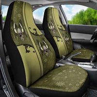 Western Gothic Yoke Car Seat Cover Retro Butterfly With Daisy Garden - Wonder Print Shop
