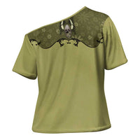 Western Gothic Yoke Cross Shoulder Shirt Retro Butterfly With Daisy Garden - Wonder Print Shop