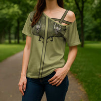 Western Gothic Yoke Cross Shoulder Shirt Retro Butterfly With Daisy Garden - Wonder Print Shop