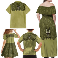 Western Gothic Yoke Family Matching Off Shoulder Maxi Dress and Hawaiian Shirt Retro Butterfly With Daisy Garden - Wonder Print Shop