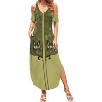 Western Gothic Yoke Family Matching Summer Maxi Dress and Hawaiian Shirt Retro Butterfly With Daisy Garden - Wonder Print Shop