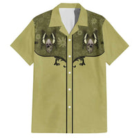 Western Gothic Yoke Hawaiian Shirt Retro Butterfly With Daisy Garden - Wonder Print Shop