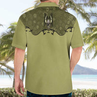 Western Gothic Yoke Hawaiian Shirt Retro Butterfly With Daisy Garden - Wonder Print Shop