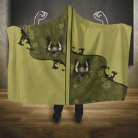 Western Gothic Yoke Hooded Blanket Retro Butterfly With Daisy Garden - Wonder Print Shop