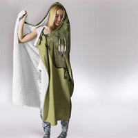 Western Gothic Yoke Hooded Blanket Retro Butterfly With Daisy Garden - Wonder Print Shop