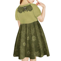 Western Gothic Yoke Kid Short Sleeve Dress Retro Butterfly With Daisy Garden - Wonder Print Shop