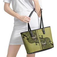 Western Gothic Yoke Leather Tote Bag Retro Butterfly With Daisy Garden - Wonder Print Shop