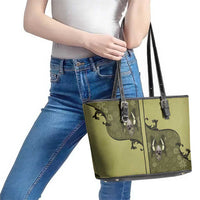 Western Gothic Yoke Leather Tote Bag Retro Butterfly With Daisy Garden - Wonder Print Shop