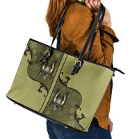 Western Gothic Yoke Leather Tote Bag Retro Butterfly With Daisy Garden - Wonder Print Shop
