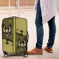 Western Gothic Yoke Luggage Cover Retro Butterfly With Daisy Garden - Wonder Print Shop