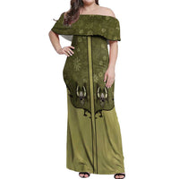 Western Gothic Yoke Off Shoulder Maxi Dress Retro Butterfly With Daisy Garden - Wonder Print Shop