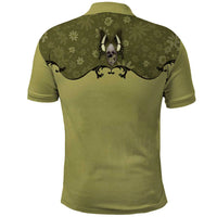 Western Gothic Yoke Polo Shirt Retro Butterfly With Daisy Garden - Wonder Print Shop
