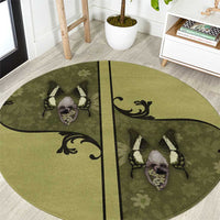 Western Gothic Yoke Round Carpet Retro Butterfly With Daisy Garden - Wonder Print Shop